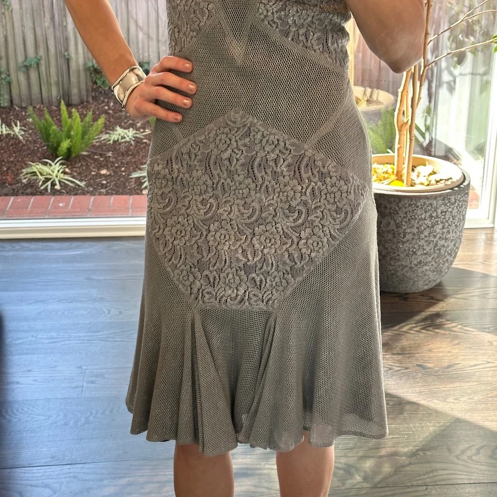 Silver Zac Posen Cocktail Dress, Size 2 - Picture 7 of 7